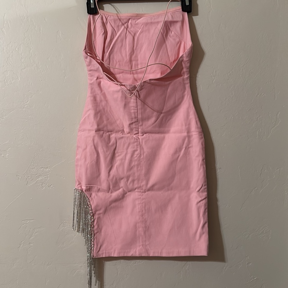 Fashion Nova Pink Mini dress with Fringe NEW